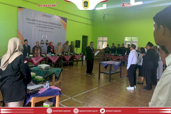 Camat Ngawen Hadiri Pelantikan Pengawas TPS se Kecamatan Ngawen