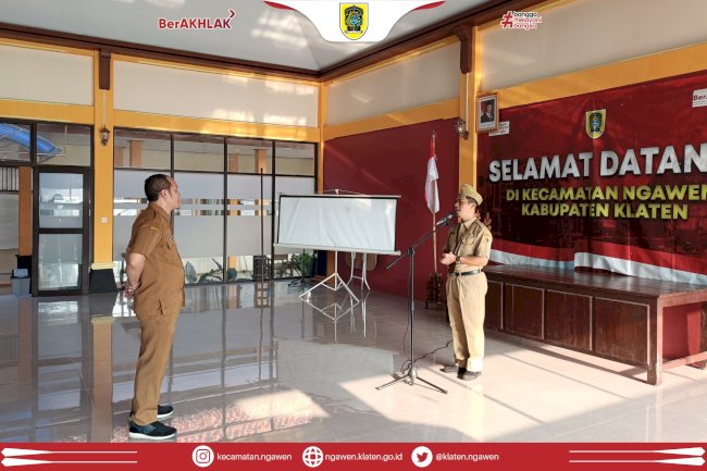 Kasi PPM Kecamatan Ngawen Pimpin Apel Pagi Senin, 16 Juni 2025