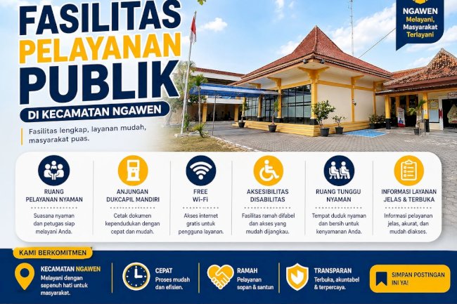 Apa saja fasilitas di Kecamatan Ngawen untuk pengguna layanan? yuk kita simak