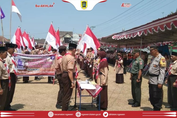  Estafet Tunas Kelapa Pramuka Kwarda Jateng di Lapangan Mayungan