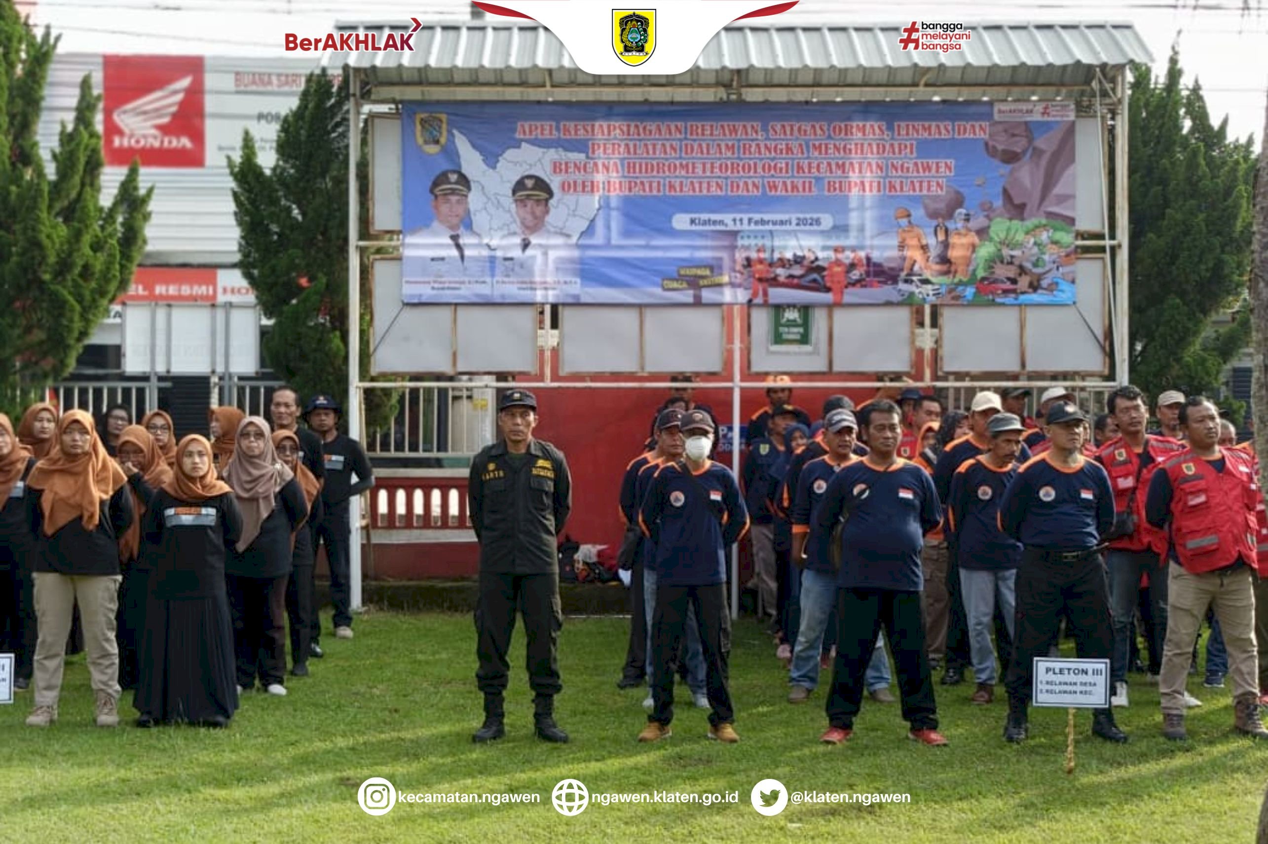 Apel Siaga Relawan, Satgas Ormas, dan Linmas Kecamatan Ngawen Dipimpin Langsung oleh Kalak BPBD Kabupaten Klaten