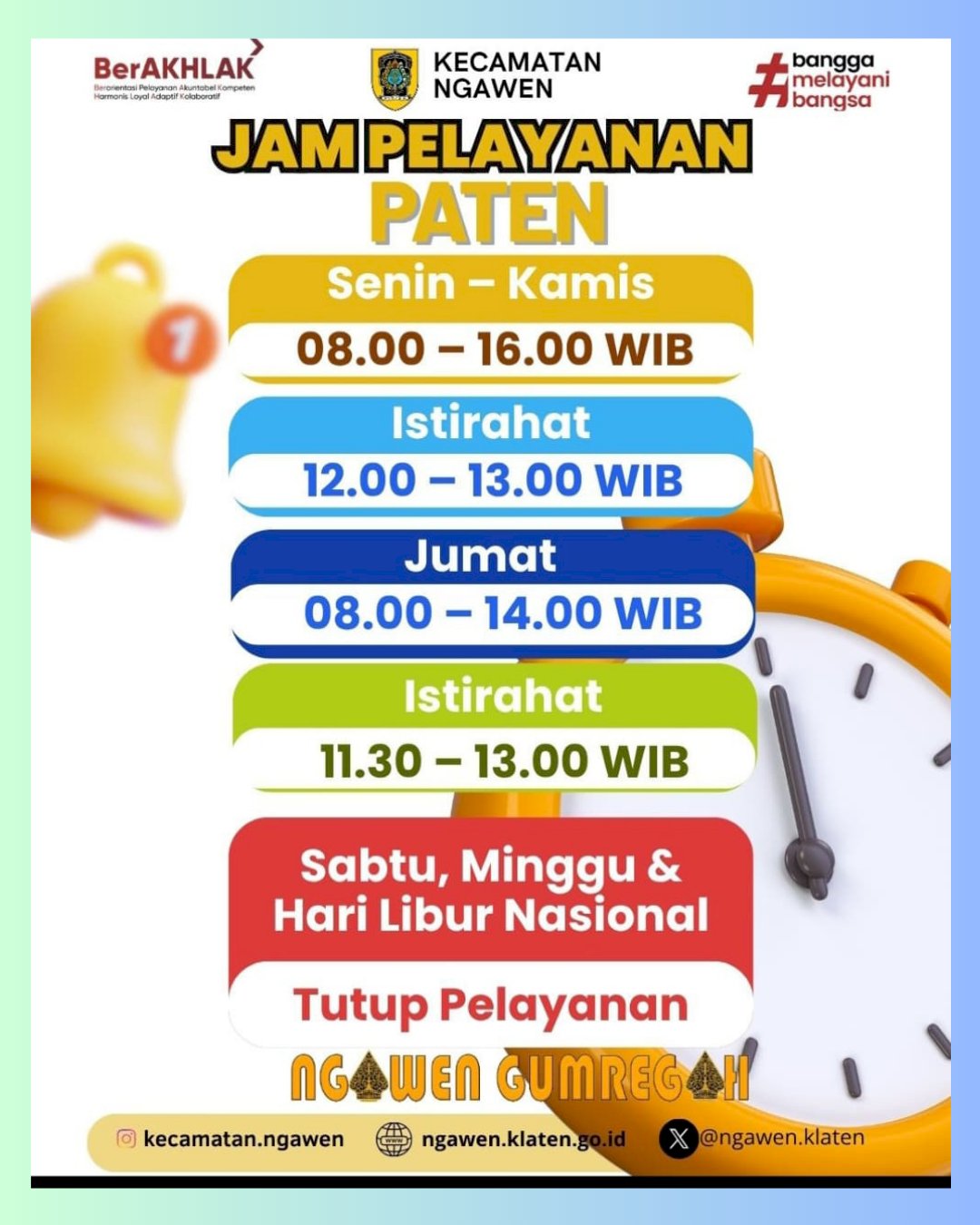 JAM PELAYANAN ADMINISTRASI KEPENDUDUKAN 2026