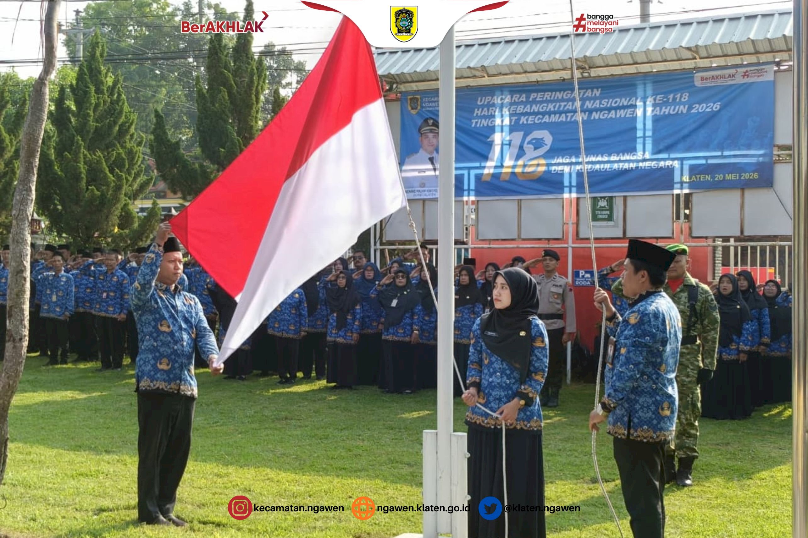 Upacara Hari Kebangkitan Nasional ke - 118 Tingkat Kecamatan Ngawen Berlangsung Khidmat