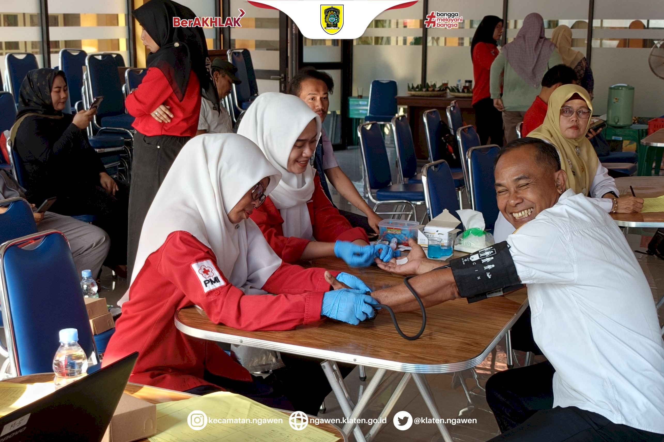 Semarak Hari Jadi Klaten ke-222, Kecamatan Ngawen Gelar Aksi Donor Darah Lintas Sektoral