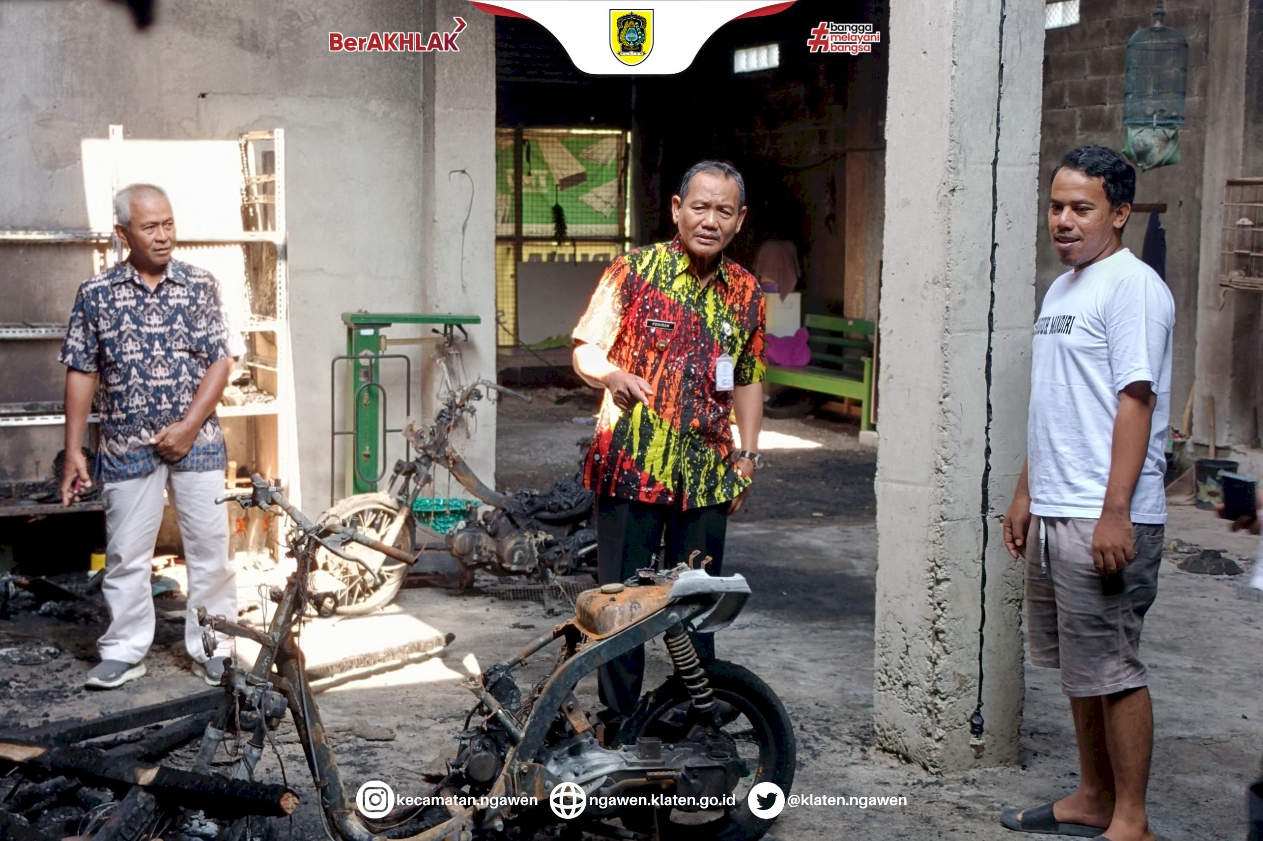 Wujud Kepedulian Pemerintah, Camat Ngawen Sambangi Lokasi Kebakaran di Desa Kwaren
