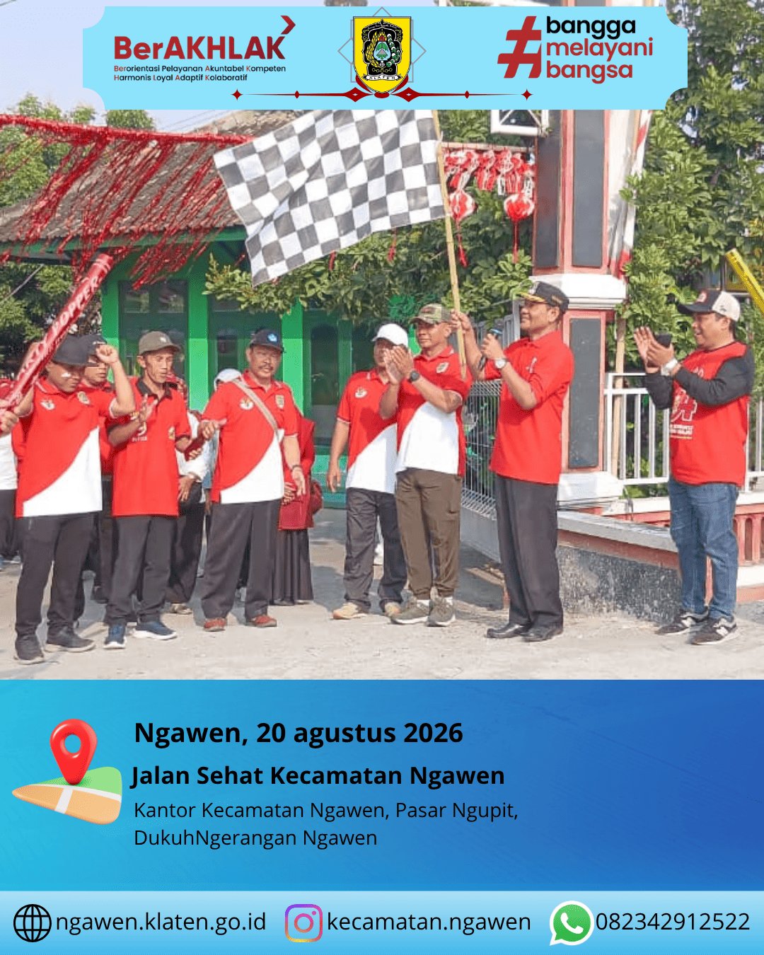 KECAMATAN NGAWEN GELAR JALAN SEHAT DALAM RANGKA HARI JADI KABUPATEN KLATEN KE-222 DAN HUT KEMERDEKAAN RI KE-81