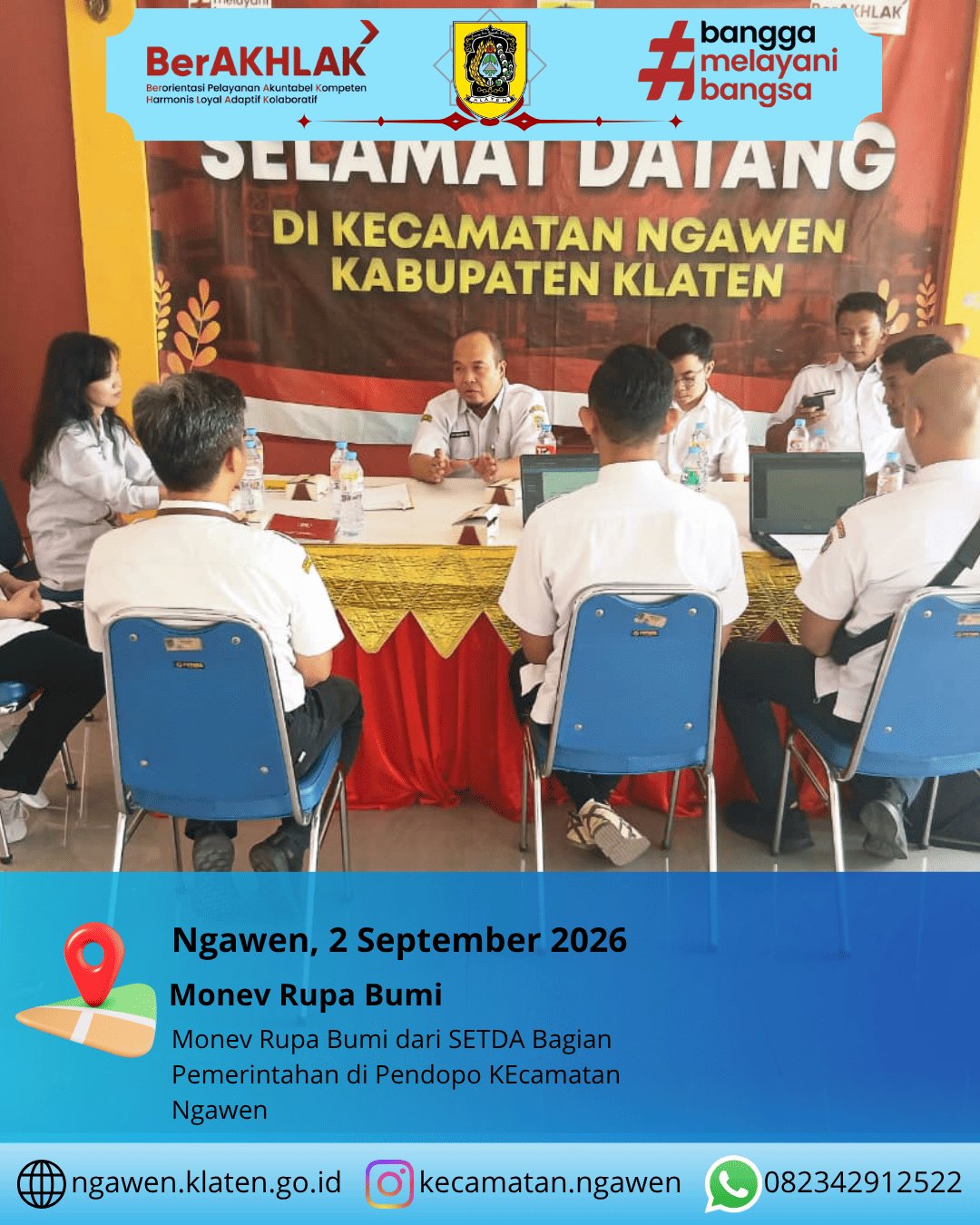 Kecamatan Ngawen Terima Tim Monitoring dan Evaluasi Penyelenggaraan Rupabumi Kabupaten Klaten